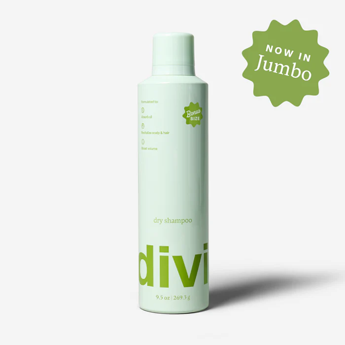 Aerosol can on marble—Divi Dry Shampoo