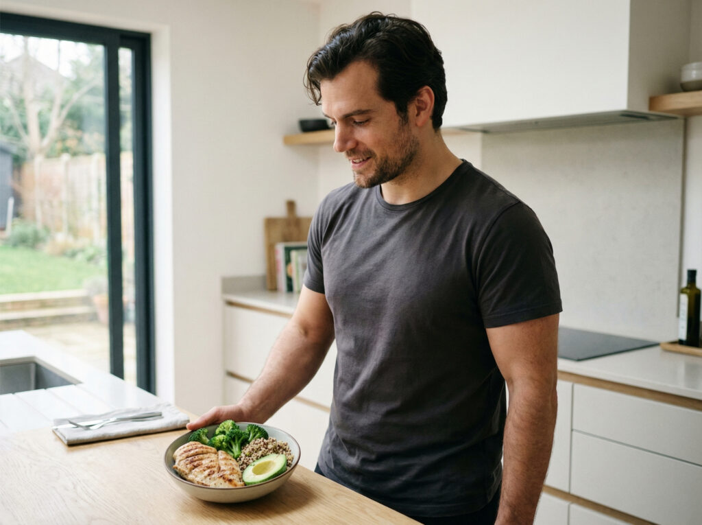 What Henry Cavill Eats to Support His Training (Without Extreme Dieting)