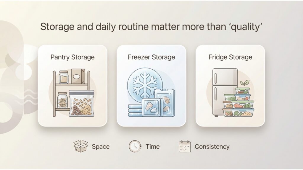 Storage and daily routine matter more than “quality”