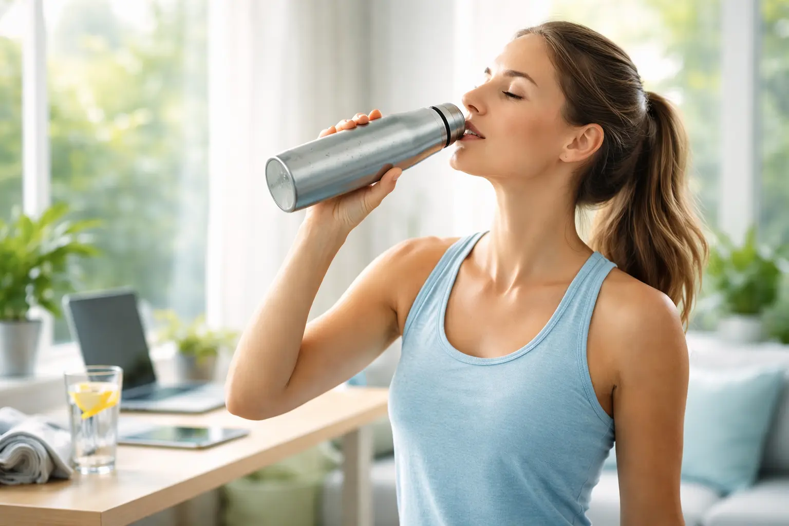 water intake hydration tips for adults with reusable bottle