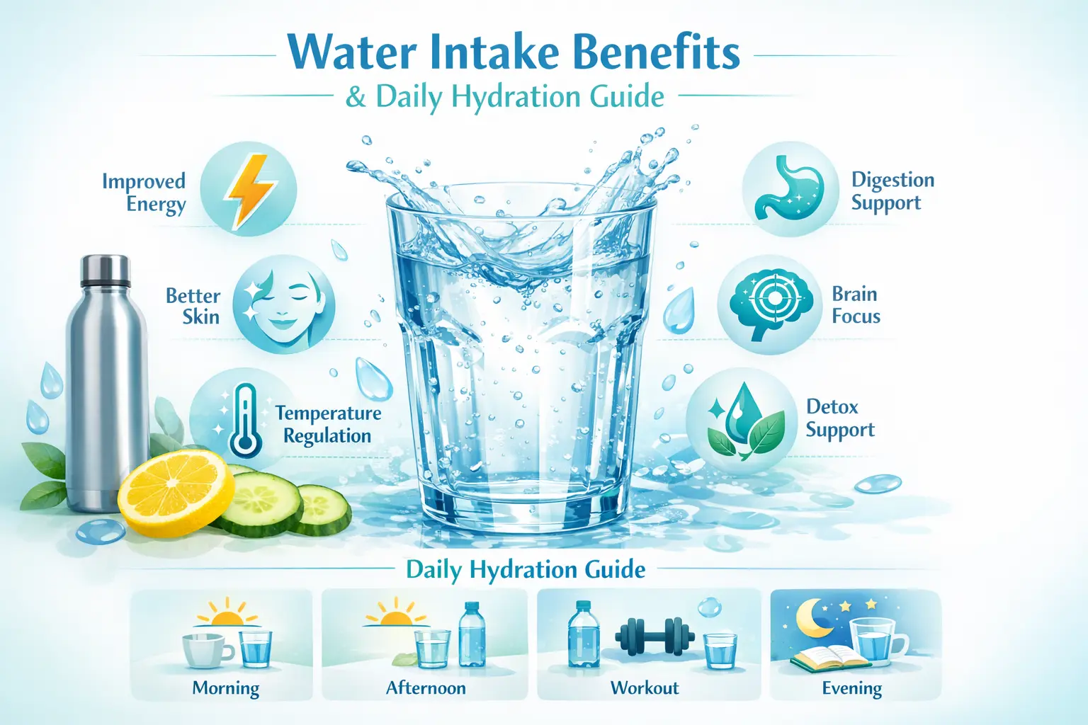 water intake benefits and daily hydration guide